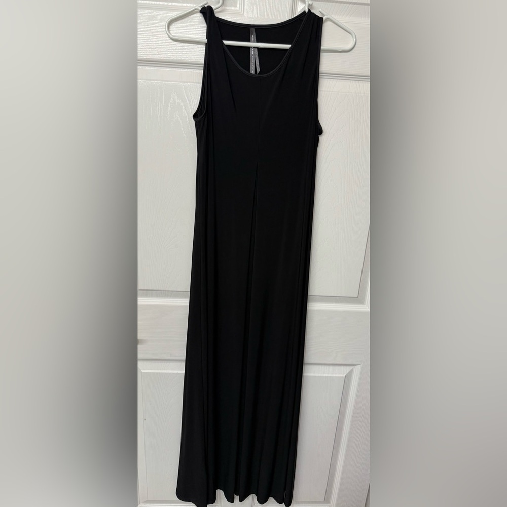 Andrew Marc Black Maxi Dress A-Line Cocktail Evening Size M
